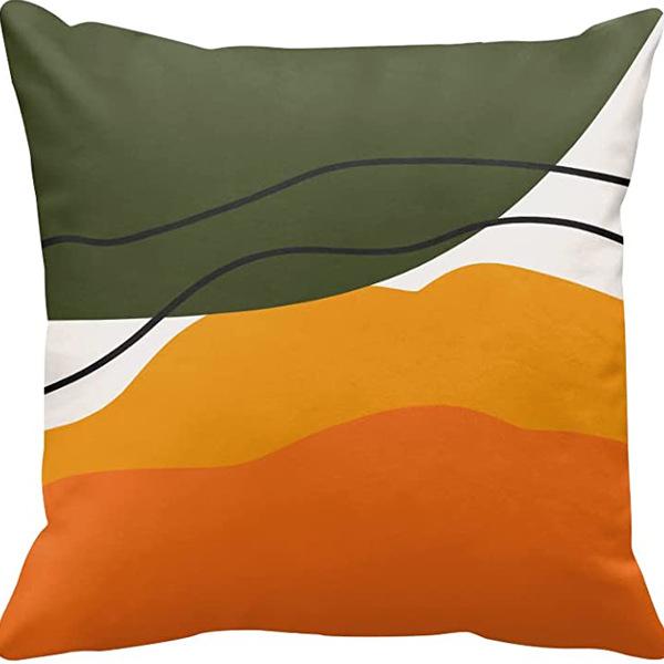 Abstract Pillowcase Sunset Sunrise Line Modern Art Minimalist Living Room Sofa Bay Window Pillow Geometry