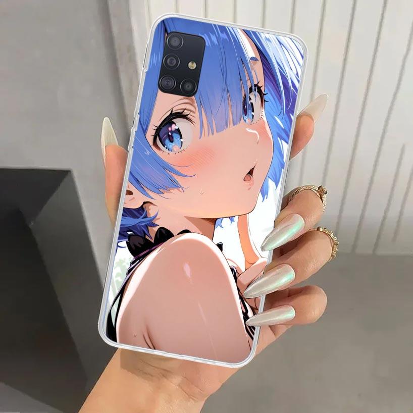 R-Rem Re Zero Anime Phone Case for Samsung Galaxy A52 A42 A32 A22 A12 A02S A72 A51 A50S A41 A31 A21S A71 A40 A30S A20S A10S A20E
