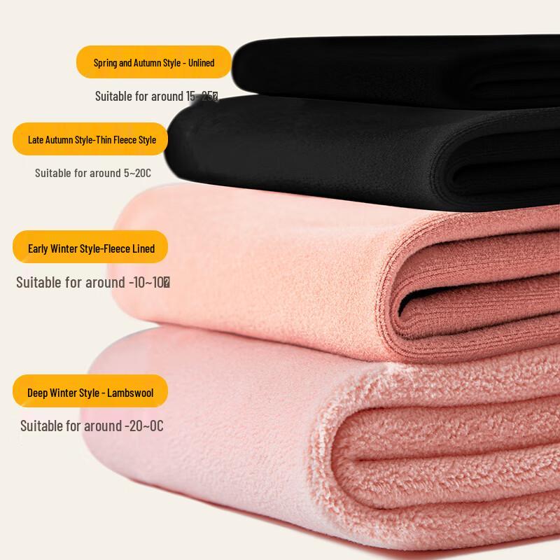 LANGSHA Women's 400g High Waist Lamb Wool Thermal Leggings