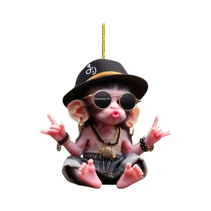 Arrive Acrylic Monkey Pendant Personalized Decor Pendant Christmas Monkey Pendant Car Cartoon Xmas Tree Acrylic Ornament