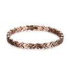 Womens Red Copper Bracelet With Neodymium Magnet Vintage Style Round Geometric Design