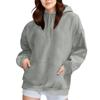 Women's Loose Long Sleeved Round Neck Pocket Sportswear Casual Pullover Sweatshirt