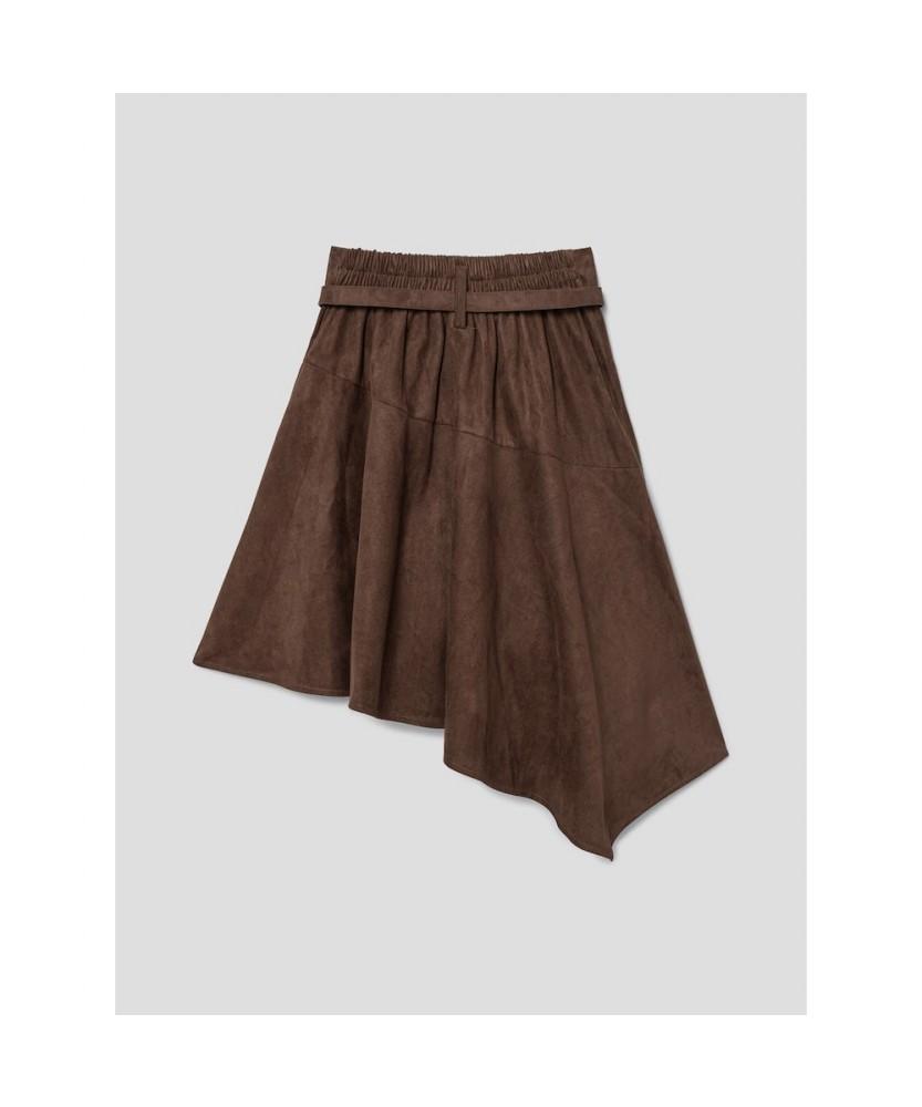 8SECONDS Suede Belted Skirt Brown
