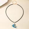Rhinestones Dolphin Pendant Necklace for Women Adjustable Length Neckchain Choker Lightweight Comfortable Accessory