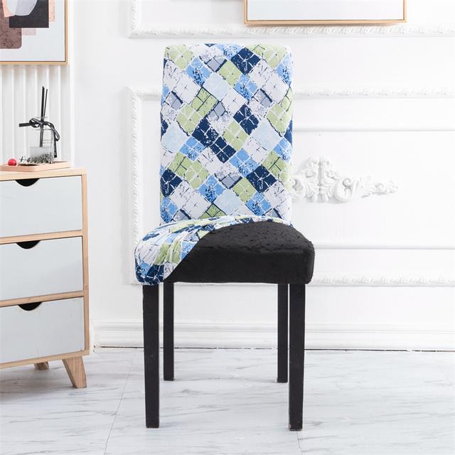 Geometry Chair Cover Flexible Stretch Spandex Chair Cover For Dining Room Restaurant Weddings Banquet Hotel Elastic Chair Cover for Home