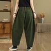 Spring and Autumn Women's Loose Plus Size Casual Loose Retro Street Jeans High Waist Brown Green Denim Pants Universal Harem