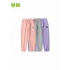 And Winter Girls' Fleece-Lined Long Pants, Medium and Large Children's Thickened Sweatpants with Labels, Children's Warm Pants, Fleece Sports Pants