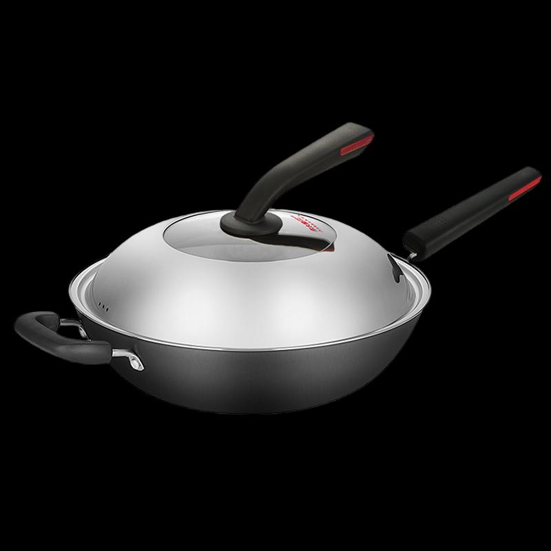 COOKER KING 32cm Hand-Cast Cast Iron Wok
