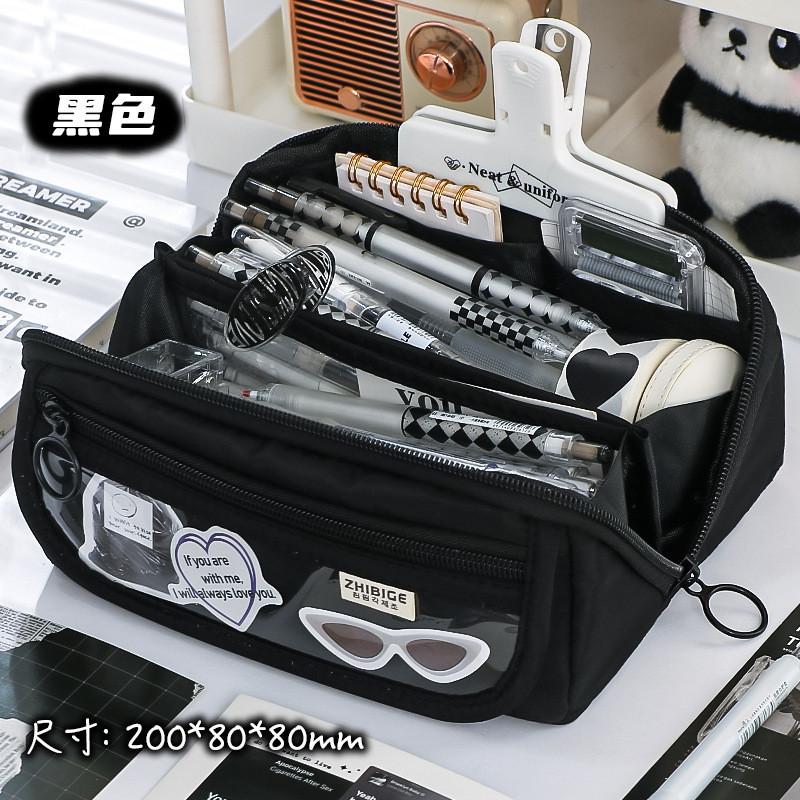 

Большой пенал для девочек-подростков, детей, сумка для карандашей на молнии, эстетичный органайзер-пенал для школы