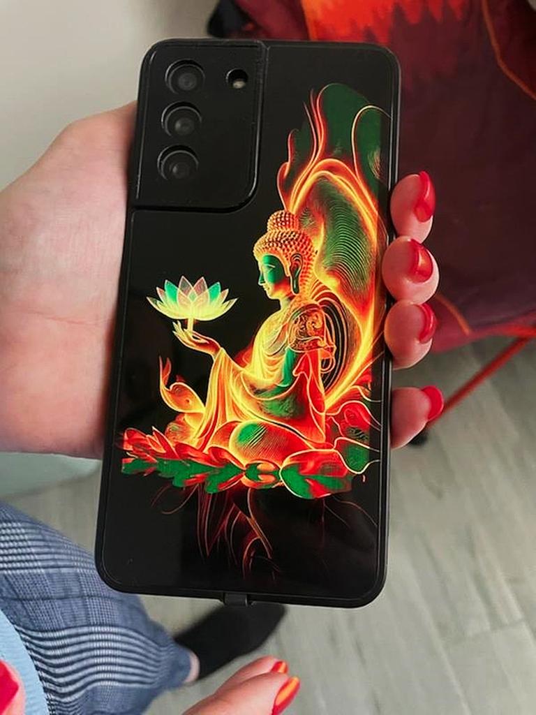 Lotus Buddha Colorful Luminous Phone Case For Samsung S26 S25 S24 S23 FE S22 S21 Ultra Plus Z Fold 7 6 5 LED Light Shining Cover