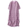 2025 summer new temperament cotton and linen dress women's medium and small lapel five-quarter sleeve printed medium and long dress