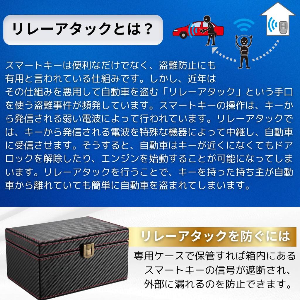 Azumafy Relay Attack Prevention Key Box, Radio Wave Blocking Box, Anti-Theft Key Box, Smart Key Case, Black, Car Key Box (Small Size)
