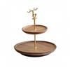 Decorative Deer Tray TwoTier Wooden DoubleLayer Tiered Display Stand