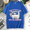 Cant Wait To Go To Work Funny Cat Meme T Shirt Unisexs Womens Vintage Gothic Rock Punk Short Sleeve Hip Hop Oversized Tshirt