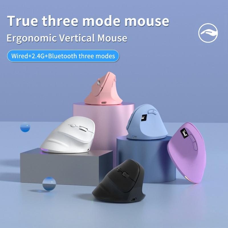 Wireless Ergonomic Mouse with Screen Display Vertical Mouse 5 Adjustable DPI Mute Buttons for Gaming PC Computer Laptops Mouse