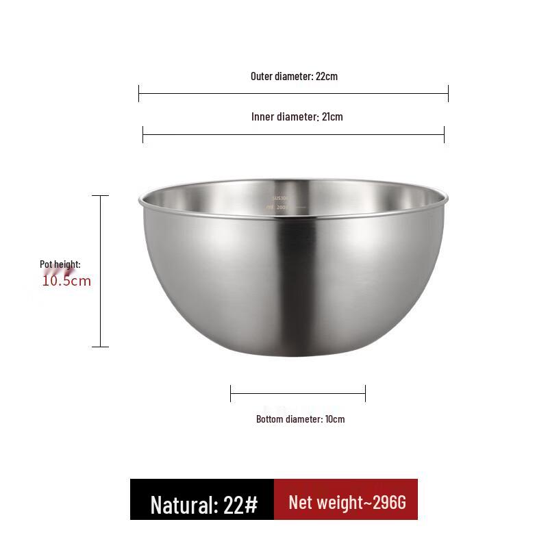 Thickened 304 Stainless Steel Mixing & Salad Bowl