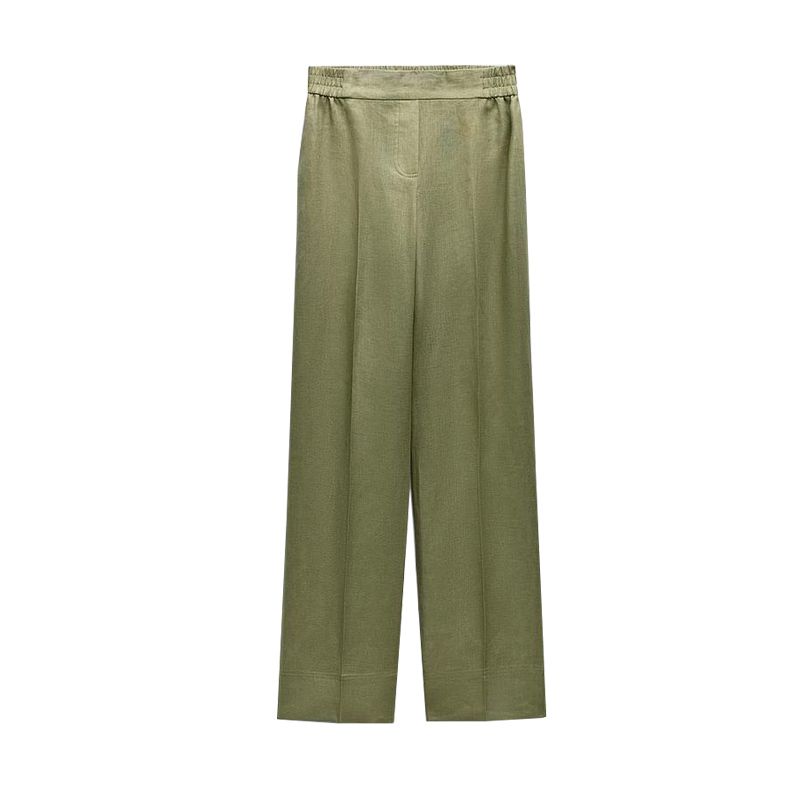 Spring Xinya Hemp Blend Adjustable Waist Shirts 3436707 3226707 Straight Pants 3454707