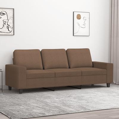 Vidaxl 3-Seater Sofa, Brown, 180 Cm, Upholstered In Fabric
