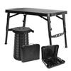 Folding Camping Outdoor Compact Camping Easy Camping Table 63cm X 43cm Height Adjustable Black Stool Chair, Table, Chair, Extendable, Foldable,