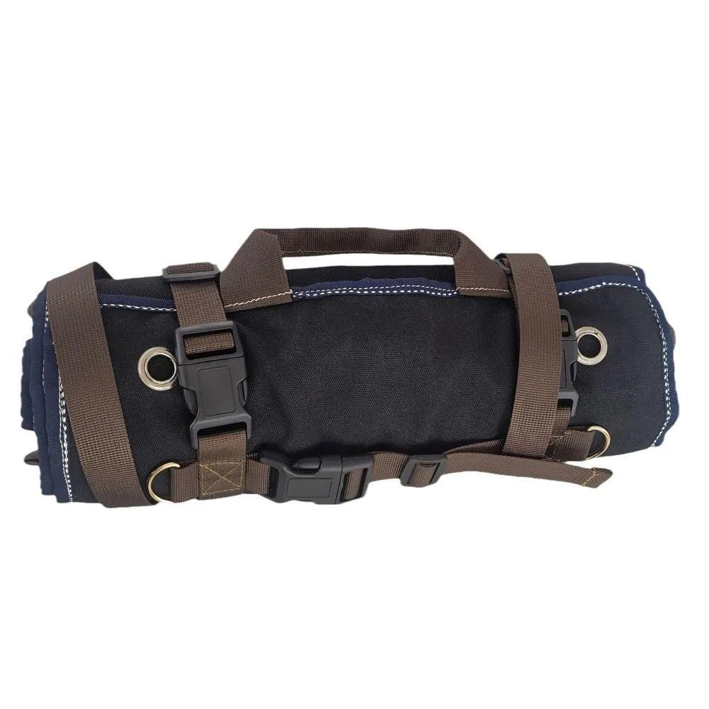 Heavy-Duty Waxed Canvas Tool Roll Bag Roll Tool Roll Up Bag Sturdy 15-Pockets Roll  Electrician