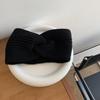 Retro Woolen Criss-Cross Headband: Knitted Wide-Brimmed Hairband, Sweet & Versatile Mori Girl Style.