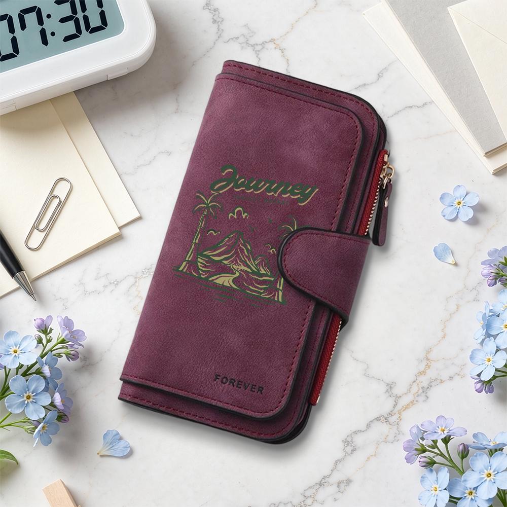 Fashion Long Wallet Stylish Print Large Capacity Multi Card Slot Portable Casual Purse