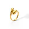 Geometric Titanium Steel Open Ring With Diamond Embellishments For Women