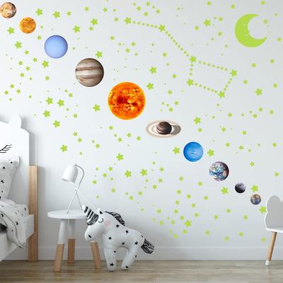 Glow-in-the-dark Sticker, Solar System Wall Sticker, Solar System, for Kids' Room (small Planet)