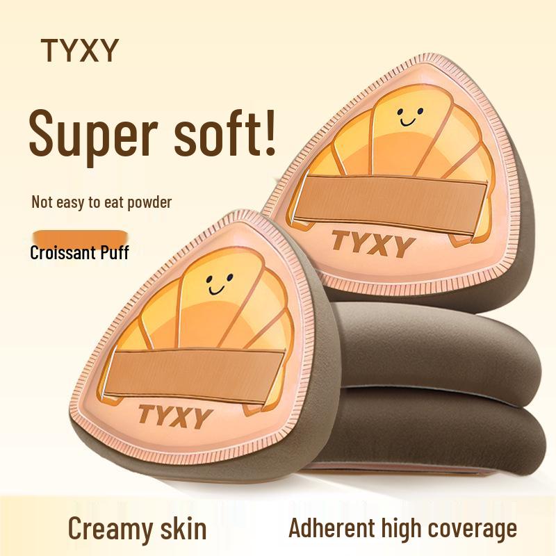 Cuscino Croissant Triangolare Robusto TYXY: Cuscinetto Fondotinta Make-up Super Morbido Zucchero Filato.