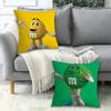 C-Chocolate Beans M-M And M-M'S Pillow Case Office Cushions Suitable For Sofa Car Bedroom Decorative Cushion Cover