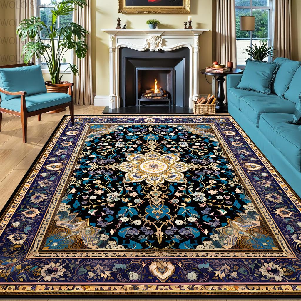 Persian Luxury Living Room Carpet Ethnic Decoration Home Antiskid Large Size Rug Bedroom Dining Room Tables Chair Foot Mat Tapis