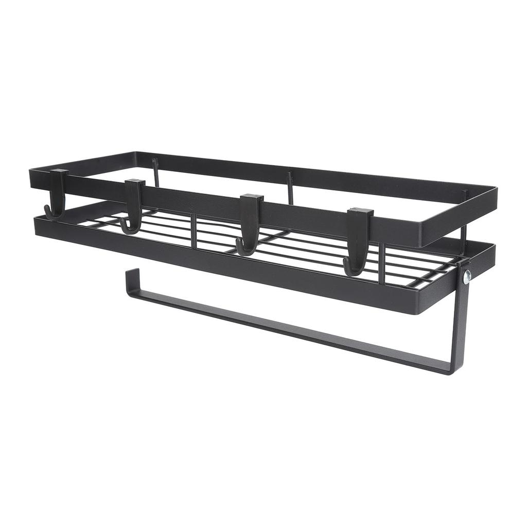 Wall Mounted Spice Rack Organizer Multifunction Metal Wall Spice Rack Hanging Shelf for Kitchen Bathroom