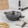 FLAT TITANIUM POT WITH LID 30cm BERLINGER HAUS BH-8129 ANTHRACITE