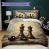 Chess Pattern Bedding Uilt Set Uilt Cover Pillowcase Home Decoration Birthday Gift (1 * Duvet Cover + 2 * Pillowcase Without Core)