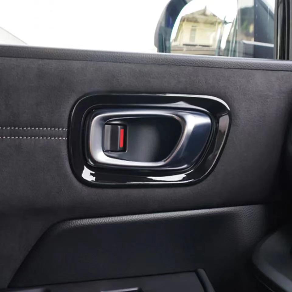 Honda Stepwgn 22-23 Interior Door Handle Frame, Bright Black Door Bowl Ring Decoration.