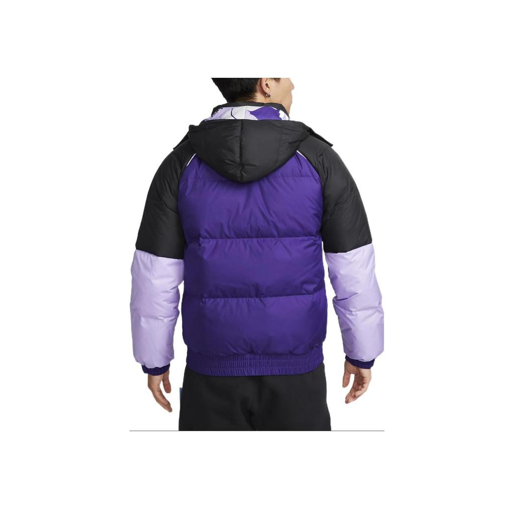 Nike LeBron Color Block Puffer Jacket Purple Black Men DQ6141-547
