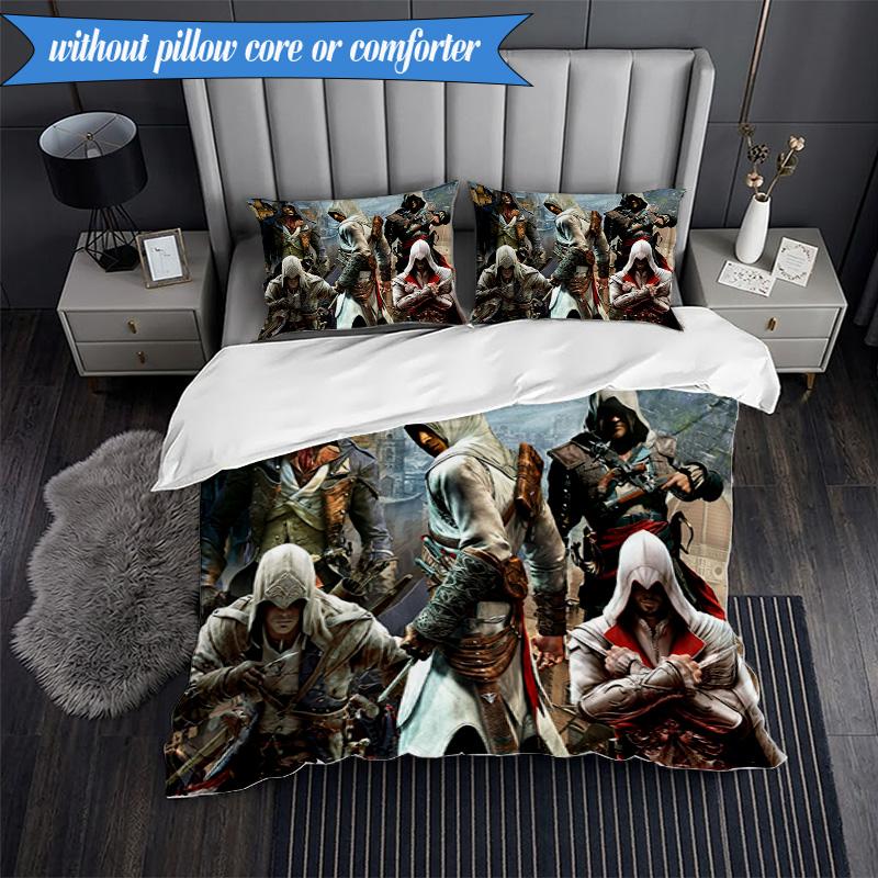 Assass Warrior 3pcs K-pop Music Group Bedding set,Ideal for Bedroom, Dormitory,Including Duvet Cover And 2pcs Pillowcases,Fan Gifts