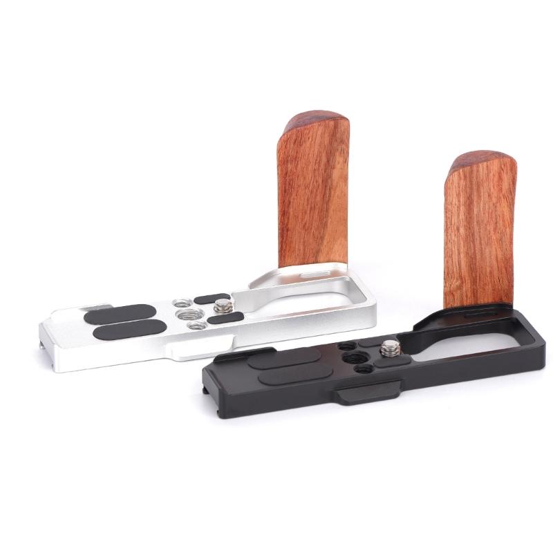 Quick Release L Plate with Wood Handle for GR4 Camera Wood Handgrip Camera Tripod QR Plate Board Replacement