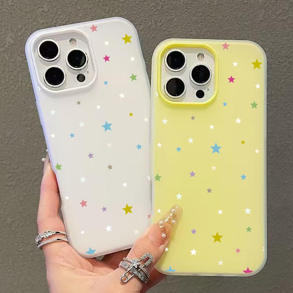 Luxury Candy Color Cute Star Phone Case for Redmi Note 12S 10 11 12 13 14 Pro Plus 5G Redmi 14C 13C 4G Shockproof Phone Cover