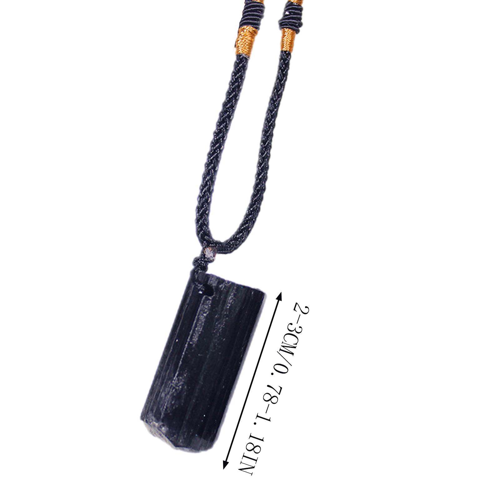1pcs Natural Crystal Black Tourmaline Stone Pendant Necklace Wired Charm Stone Pendants Craft Decoration Gift