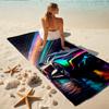 1Pc Rainbow Car Space Beach Towel, Quick Dry, Multi-Use for Beach Pool Gym Yoga Home Travel, Christmas, Halloween, Xmas Gift M928340