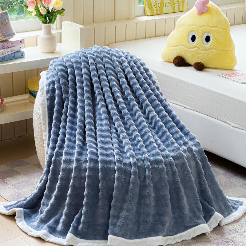 All-season Bedroom Throw Blanket Flannel Blanket Imitation Fur Tuscan Rabbit Velvet Blanket Multifunctional Office Nap Blanket