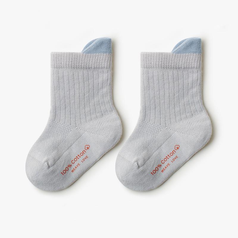 Spring Summer Thin Baby Socks Mesh Breathable Infant Boy Girl Middle Tube Socks Solid Color Cotton Kids Short Socks