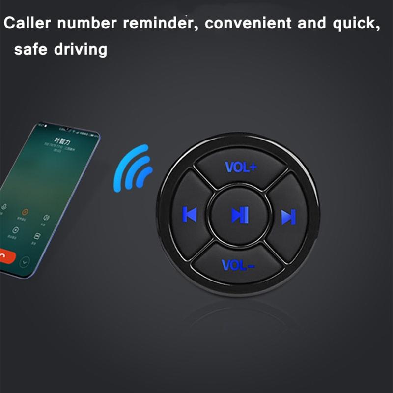 Universal Wireless Multimedia Button Bluetooth-compatible Remote for IOS Android Phone Car Motorcycle with Mount Bracket