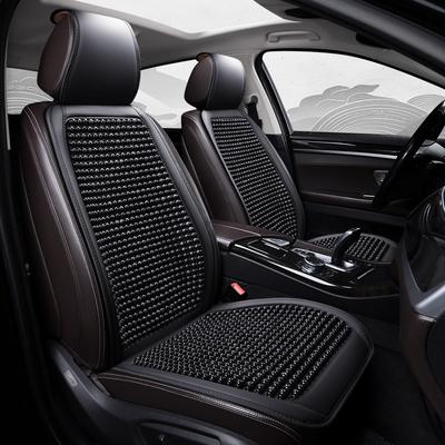 Summer Cool Breathable Wooden Bead Square Seats Cover Four Seasons Universal Car Seat Cover Non-Slip Free Tie Car Seat Cushion