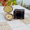 5.08 Cm Brass Engraved Compass with Leather Case Gift for Traveler, Christmas Gift Compass, Anniversary, Gift for Him, Gift for My Son
