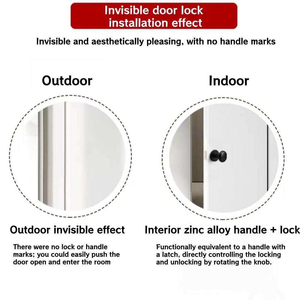 Modern Single-Sided Wooden Concealed Door Lock Zinc Alloy Door Handle With Integrated Deadbolt Lock Door Knob With Twist
