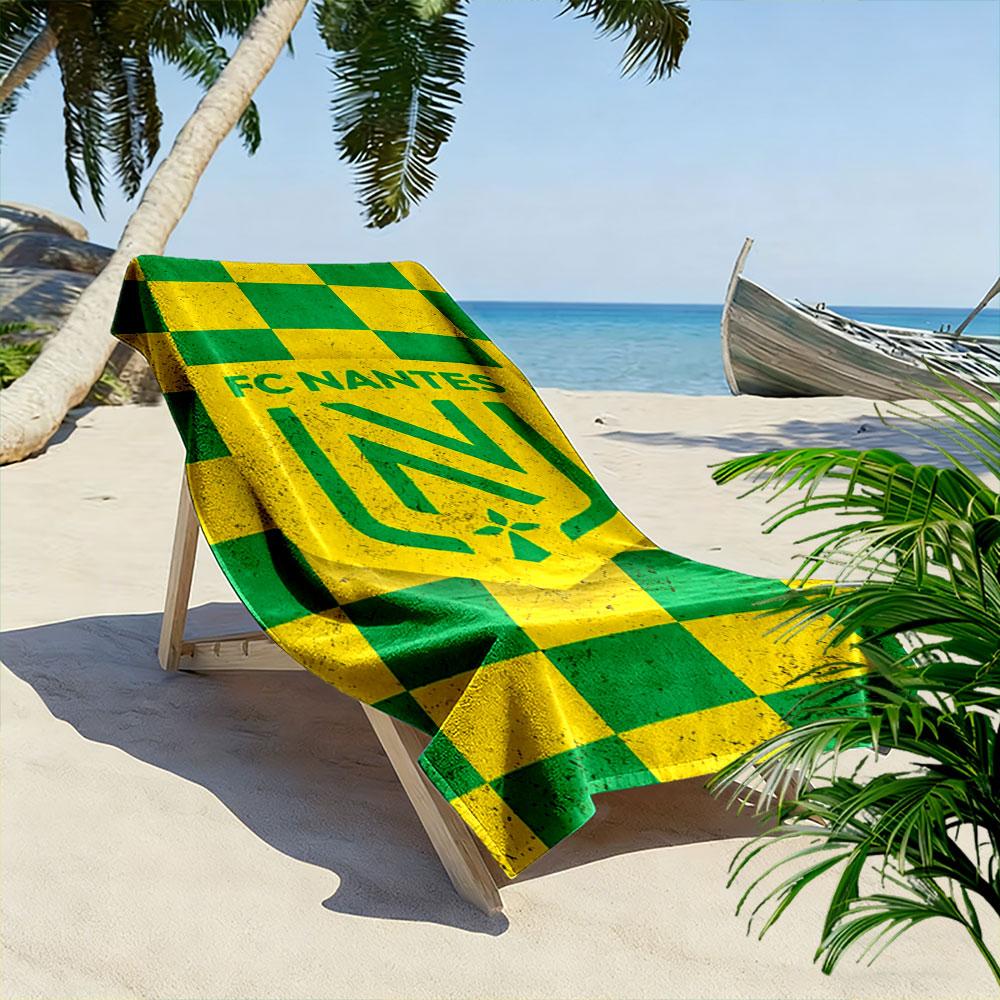 FC Nantes Logo Beach Towel Beach Towel Quick-drying for Travel Outdoor Sports Jogging Beach and Swimming