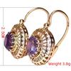 Chenrui Zircon Gem Flower Multi-layer Retro Earrings
