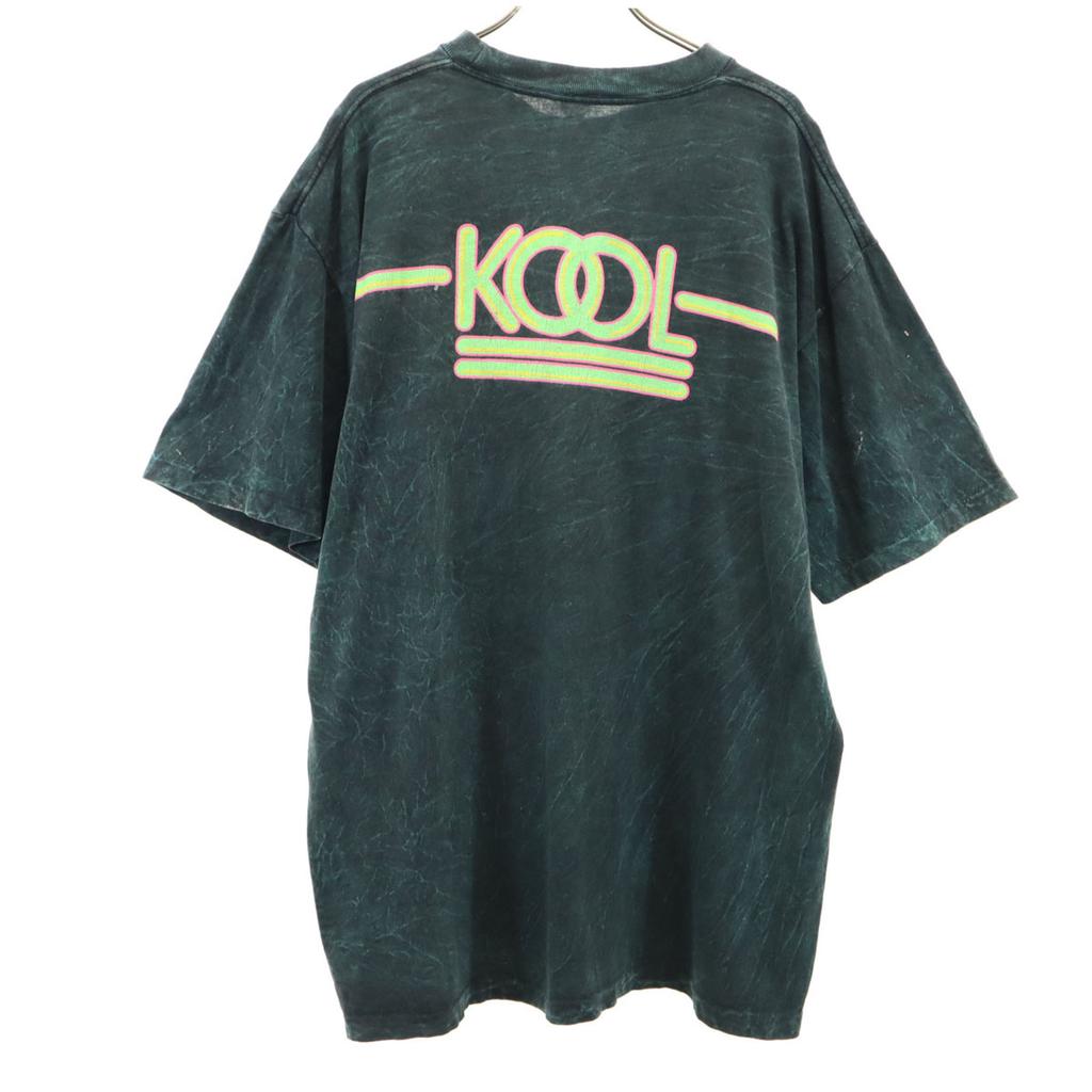 90s Old KOOL Short sleeve T-shirt charcoal green Single stitch Men's Used